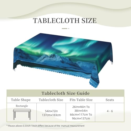 Nappe rectangulaire aurores boréales 137x183 cm imperméable