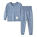 Produktbild Kinnart Autumn Unisex Kids Bequeme Und Warme Langarm-Glühbirne Niedlich Bedruckte Oberhose Rundhals-Nachtwäsche-Set Outfit Für Den Alltag Geeignet Blau XL