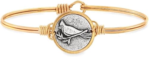 Luca + Danni Cardinal Bangle Bracelet, Spiritual Jewelry Gift for Women, Girls, Wear as Single or for Stacking - Brass Tone Regular Size Made in USA