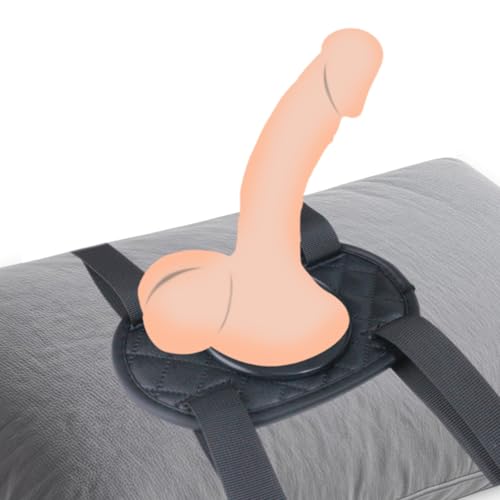 Soporte de Cuero para Dildo con Base de Succión, Diseño Ajustable con Correas, Estable y Fácil de Fijación en Almohadas o Muebles, Silla Sexual y Juguetes, no Incluye Dildo