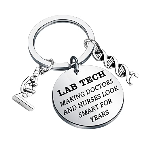 KUIYAI - KUIYAI Laboratory Technician Gift Lab Tech Doctor Nurse Gift Medical Scientist Gift Health Care Worker Gift Microscope Charm Keychain Medical Student Gift (CA-LAB TECH K)