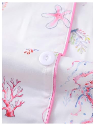 Women's 2 Piece Pajama Set Animal Print Button Down Shirts and Shorts Lounge Set3