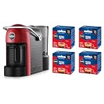 Lavazza A Modo Mio Jolie Evo, Macchina per Caffè Realizzata con 36% di Plastica Riciclata, Macchina Espresso con 64 Capsule Lavazza A Modo Mio Crema e Gusto Classico Incluse, Rossa