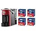 Lavazza A Modo Mio Jolie Evo, Macchina per Caffè Realizzata con 36% di Plastica Riciclata, Macchina Espresso con 64 Capsule Lavazza A Modo Mio Crema e Gusto Classico Incluse, Rossa