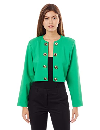 blazer cropped sem gola, Lança Perfume, 15-5534 tpx palm, M