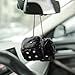 YGMONER Black Fuzzy Dice for Car Rear View Mirror, Pair of 2.75