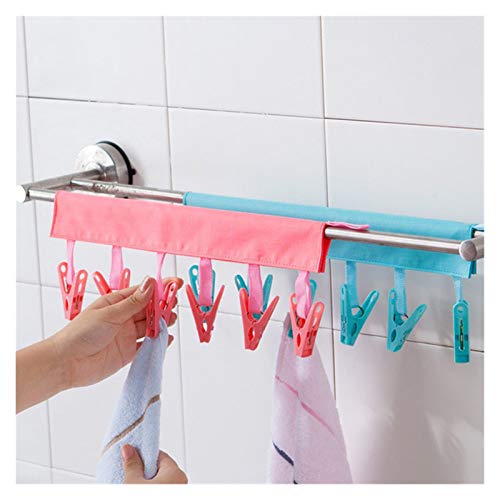 Étendoir à linge pliable multifonction avec pinces de suspension intégrées - 7
