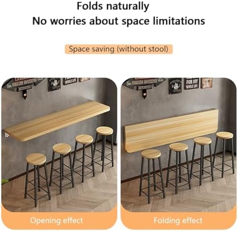 Industrial Folding Wall Drop Leaf Table - Space-Saving Wall-Mounted Workbench, Versatile Foldable Bar Table, Stylish Countertop Extension for Small Spaces