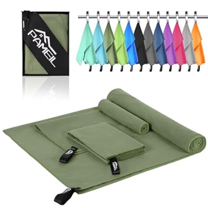 Pameil Mikrofaser Handtuch 3er Set (160x80cm Groß Badetuch +2 Stück 80x40cm Klein Handtuch), Reisehandtuch Schnelltrocknend Microfaser Handtücher für Fitness Sauna