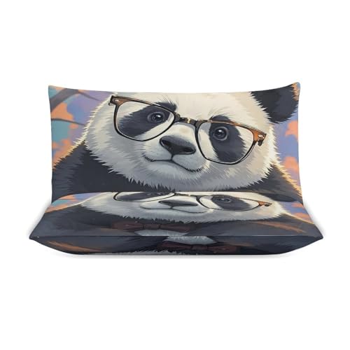 Housse de couette panda 178x218 cm avec 2 taies d'oreiller lit simple