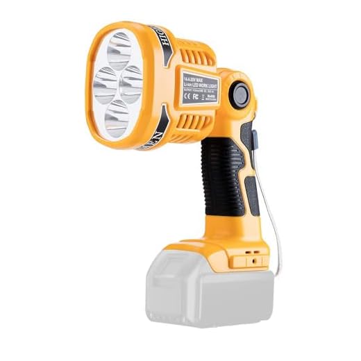 Hipoke 20V LED Work Light Powered by Dewalt Lithium Ion Battery, 12W 1120LM Rechargeable Spotlight with USB Port, Emergency Handheld Jobsite Light with 110 Degree Pivoting Head…