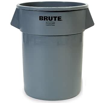 Rubbermaid Commerciële Producten FG262000GRAY Brute Ronde Container, 75,7 Liter, Grijs