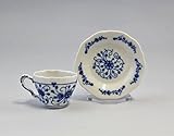 Goldstaffage Porzellan Mokka-Tasse blaues Ornament und Blume