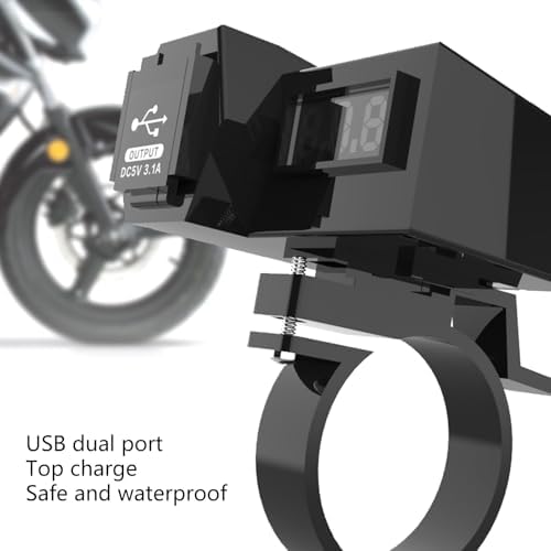 Motorcycle Phone Charging Socket with Switches Voltmeter Double USB Fast Charging Outlet Handlebar Mounted Outlet Commuters Convenience - 4