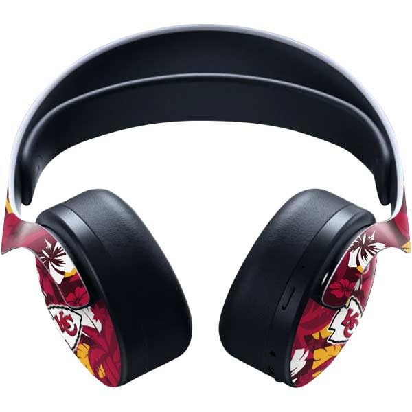 Skinit Decal Gaming Skin Compatible with Pulse 3D Wireless Headset for PS5 - Officially Licensed NFL Kansas City Chiefs Tropical Print Design
