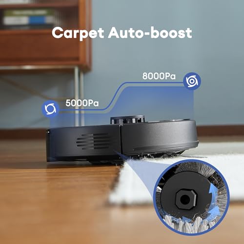 Ultenic Robot Vacuum Cleaner with Mop 8000Pa/200Mins, Precision LiDAR Navigation, 3 in 1 Sweep & Mop Robot,5 Maps, No-go Zone, App Control for All Floor, Carpet & Pet Hair - Image 6