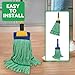 Heavy Duty Commercial Mop Head Replacement for Rubbermaid: 3 Packs 14oz Microfiber Tube Lint Free Industrial Heavy Duty Mop Head for Floor Cleaning - Super Absorbent & Bleach-Safe (Green)
