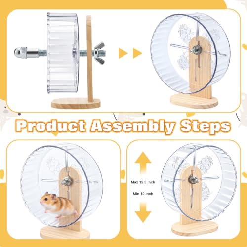 11 Pcs Hamster Cage Accessories Set 8 Chew Toys Silent Exercise Wheel — 사진 3