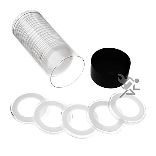 Capsulas para Monedas con Tubo y Tapa Negra miniatura 1