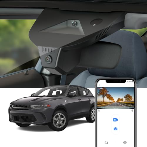 Fitcamx 4K Dash Cam Suitable for Dodge Hornet 2023 2024 2025 GT R/T Plus (HD2-D5410), Integrated OEM Look, UHD 2160P Video, Built-in WiFi & APP, Loop Recording, G-Sensor, Plug & Play, 64GB Card