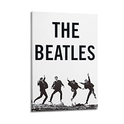 SHUPSY Poster décoratif sur toile The Beatles Band noir et blanc pour chambre à coucher – 40 x 60 cm - Les Beatles, Paul McCartney, John Lennon, RIngo Starr, George Harrison