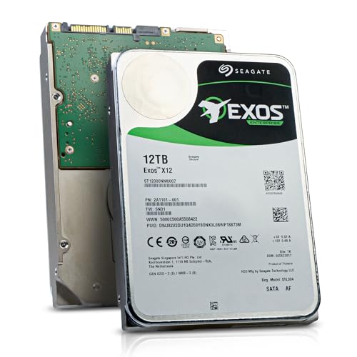Image of Seagate Exos x12 12TB SATA 6Gb /s 256MB Cache Enterprise Hard Drive 3.5in (ST12000NM0007) (Renewed)
