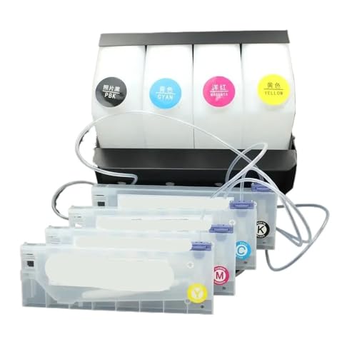 Second Hand 2L Tank + 220ml Cartridge CISS Bulk Ink System (4 Tanks + 4 Cartridges) Compatible avec, Roland, All Inkjet Printers