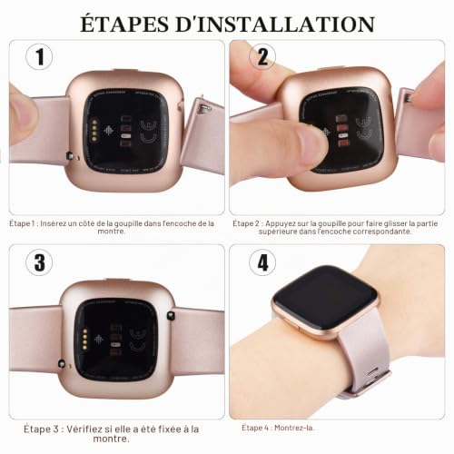 Pack 3 Bracelet de Remplacement pour Fitbit Versa 2/Lite - Sport Classique en Silicone Compatible avec Fitbit Versa pour Femmes et Hommes (S, Pack B) – vue 5