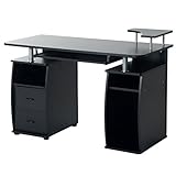 ✅Mesa de ordenador facil de limpiar con superficie de madera MDF