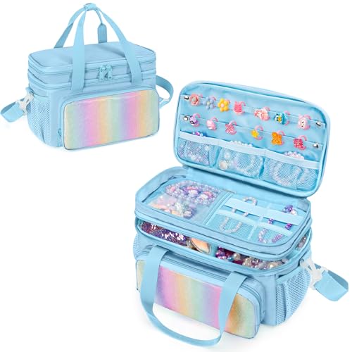 Double Layer Jewelry Organizer Storage for Kids Girls, Jewelry Case Bag by GRAOSO - Used condition - US$13.53