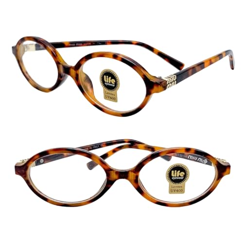 Armação Óculos sem Grau Tartaruga Feminino Oval em Acetato