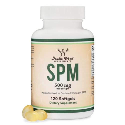 SPM Max (Specialized Pro-Resolving Mediators) 120 Softgels 500mg (Only Product Standardized and Third Party Tested to Contain Active SPMs Check The Supplement Fact Panel) by Double Wood