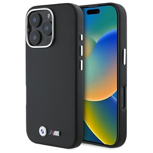 CG MOBILE BMW BMHMP16L23PMWK Case for iPhone 16 Pro 6.3 Inch Black Hard Case M Smooth Full Wrapped Metal