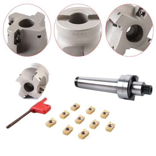 Lfhelper 400R-50-22 Planfräser MT3-FMB22-M12 Halter CNC-Fräs-Schneidsatz Lather Schaftfräser 10 APMT1604 CNC-Wendeplatten zum Plattenschneiden Schwer Fräsen