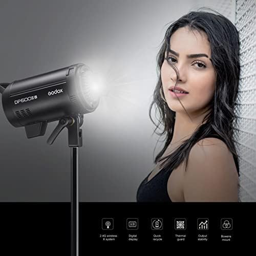 Godox DP400III-V modeling lamp illuminating a person