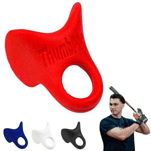 ThumbPRO Baseball Thumb Guard - Batting Aid & Grip Enhancer - Reduces Sting Improves Swing - for Baseball & Softball - All Levels Left/Right Hand - 3 Sizes (Rally Red Medium)