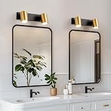 HARPER LIVING Reflektory sufitowe z podwójną orientacją, oświetlenie szynowe GU10, czarno-złote wykończenie, nowoczesna lampa sufitowa obracana o 350°, do kuchni, sypialni, salonu, przedpokoju (25 cm)