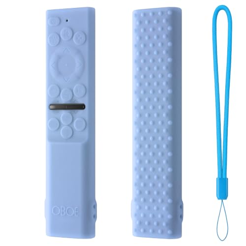 Image of Oboe Silicone Tv Remote Cover Compatible with Samsung Smart Tv Remote 2026 Model BN59-01498A Key Cover Case with Lanyard (B-Glow in Dark Blue) REMOT E NOT Included