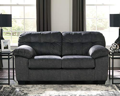 Signature Design By Ashley Accrington Plush Loveseat With Tufted Back, Gray #TOP1