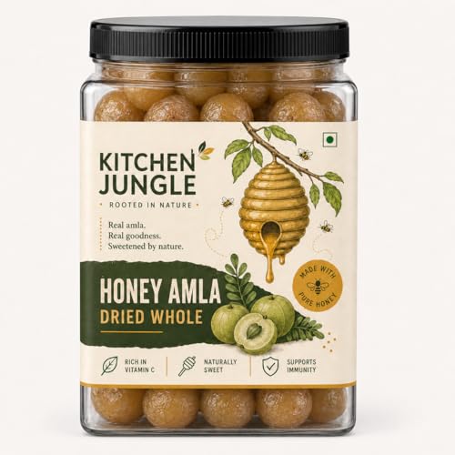 Image of Kitchen Jungle Honey Amla Dried Whole Candy 1KG | Sweet & Tangy Indian Gooseberry Candy | Traditional Avla Mukhwas | Soft Chewy Dried Amla Treat Toffee