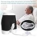 Wearable Urine Bag Incontinence Pants for Men, Reusable Portable Urine Collection Bag with Urinary Catheter, Leak Proof Leg Pee Bag with Elastic Waistband for Men Elderly Bedridden, Black (L)