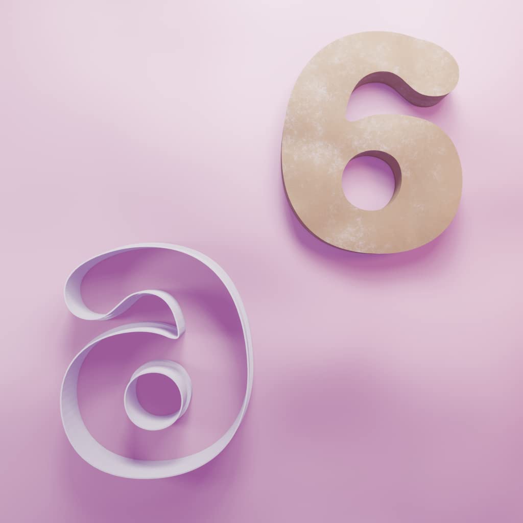 Number 6 Cookie Cutter - 3 Sizes, White, 8.5cm - Image 4