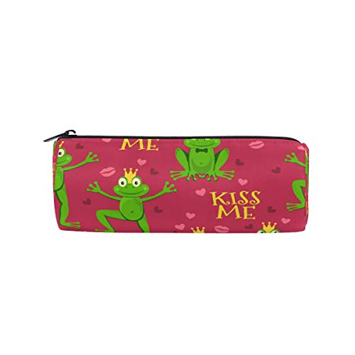 MONTOJ Cute Frogs Lips and Hearts Pencil Case Cosmetic Bag