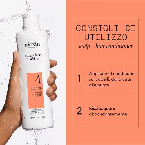 Nioxin System 4 Scalp + Hair Conditioner Balsamo Idratante E Nutriente Per Capelli Tinti E Danneggiati 300 Ml - 5