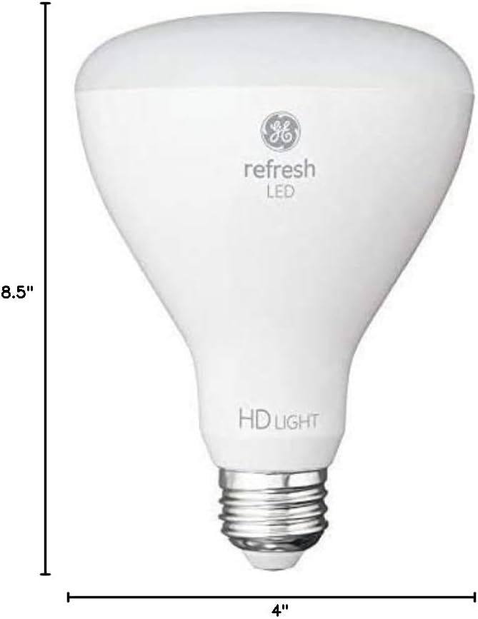 GE Refresh 6-Pack 65 W Equivalent Dimmable Daylight Br30 LED Light Fixture Light Bulb 3X Life