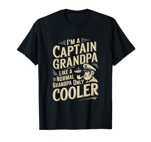 Captain Boat Grandpa For Men Funny Boating Father's Day Camiseta