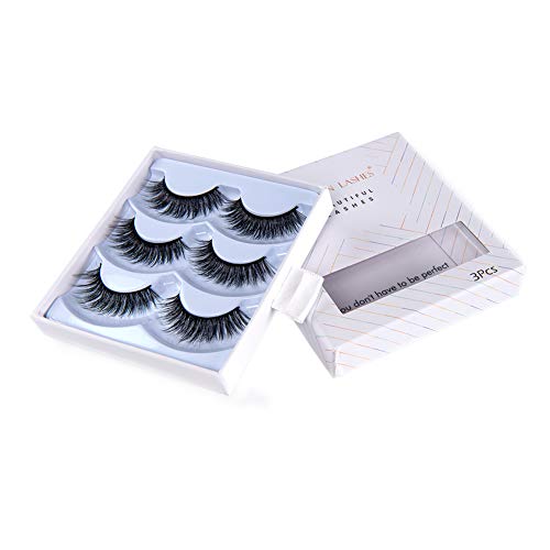 Pestañas postizas 3D de Arison, pestañas postizas naturales gruesas, pestañas postizas hechas a mano, extensión de aspecto dramático para maquillaje, 3 pares