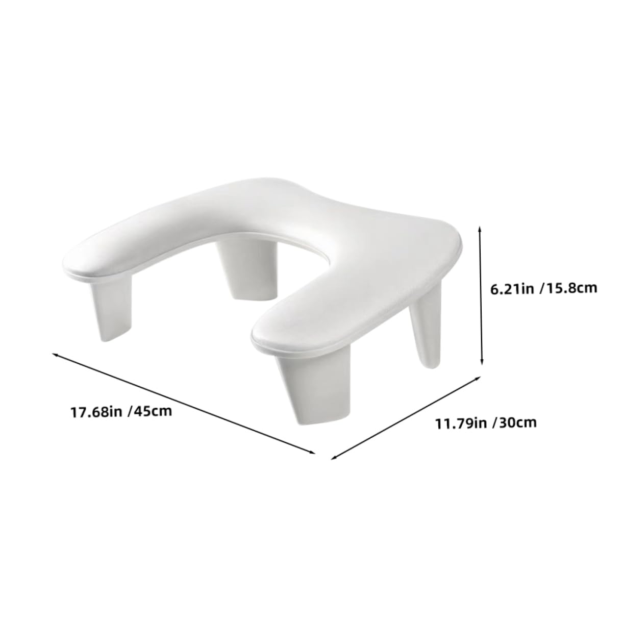 Poggiamano Unghie a Forma U, Cuscino da Tavolo in Pu e Plastico, Inclinazione Regolabile, Leggero, Facile da Pulire per Nail Art e Scrivania