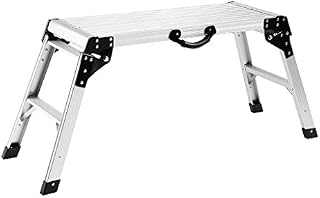 Finether Aluminum Work Platform Drywall Step Up Folding Work Bench|Portable Stool Ladder