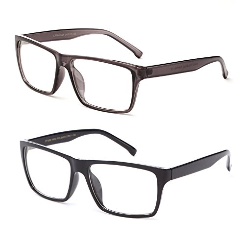 Image of Classic Unisex Squared Fashion Clear Lens Eye Glasses Frame Clear Lens Glasses Men Women
